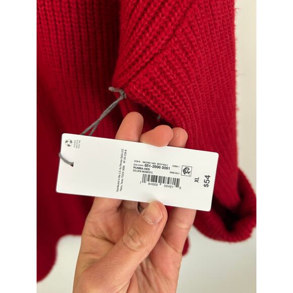 Liz Claiborne Women's Rumba Red Mock Neck Sweater - XL NWT - Picture 4 of 9